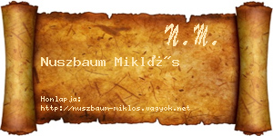 Nuszbaum Miklós névjegykártya